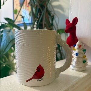 Temp-tations Woodland White Mug with Red Cardinal Design